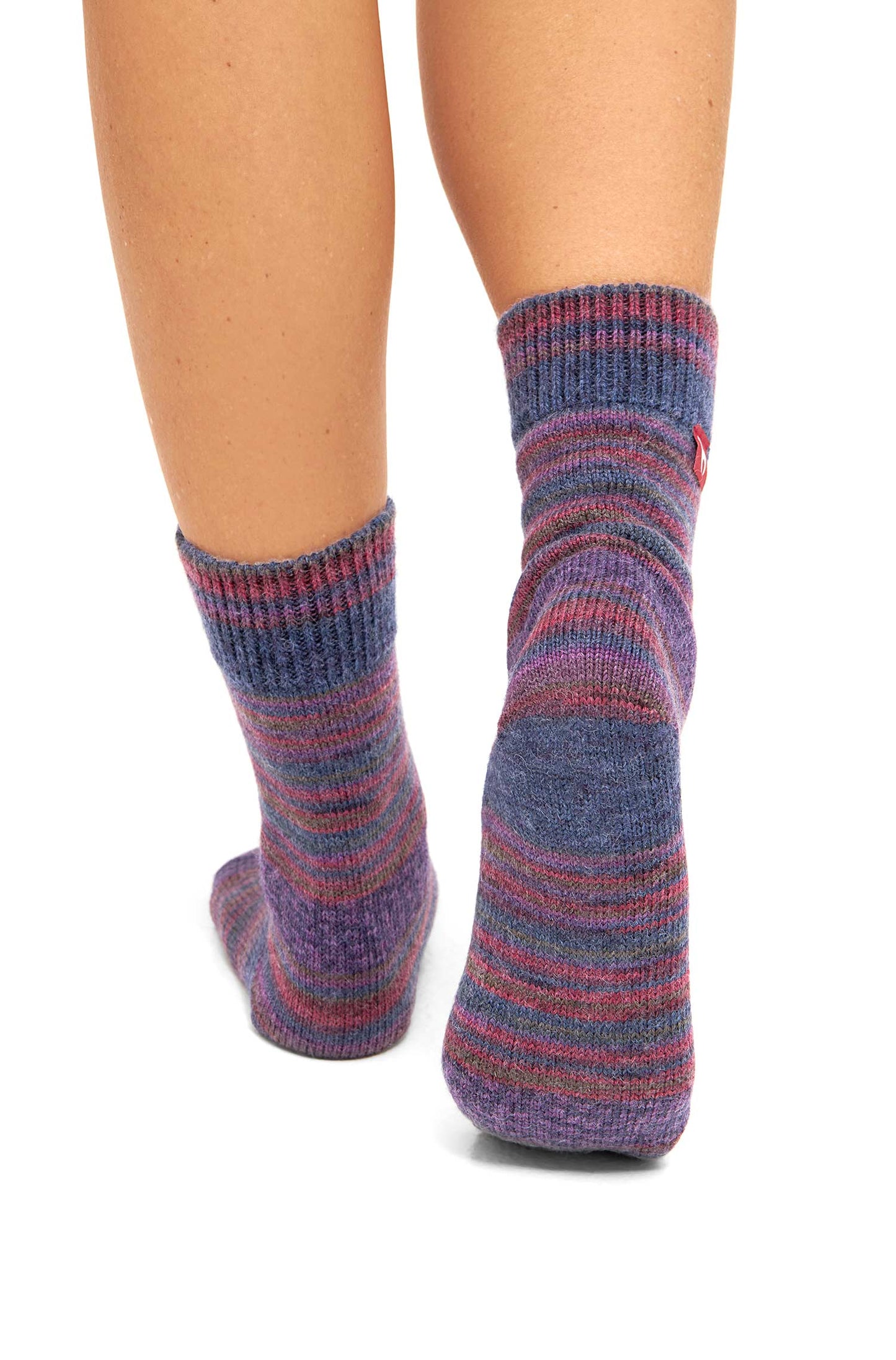 Alpaka Socken HARMONY pflaume/blau