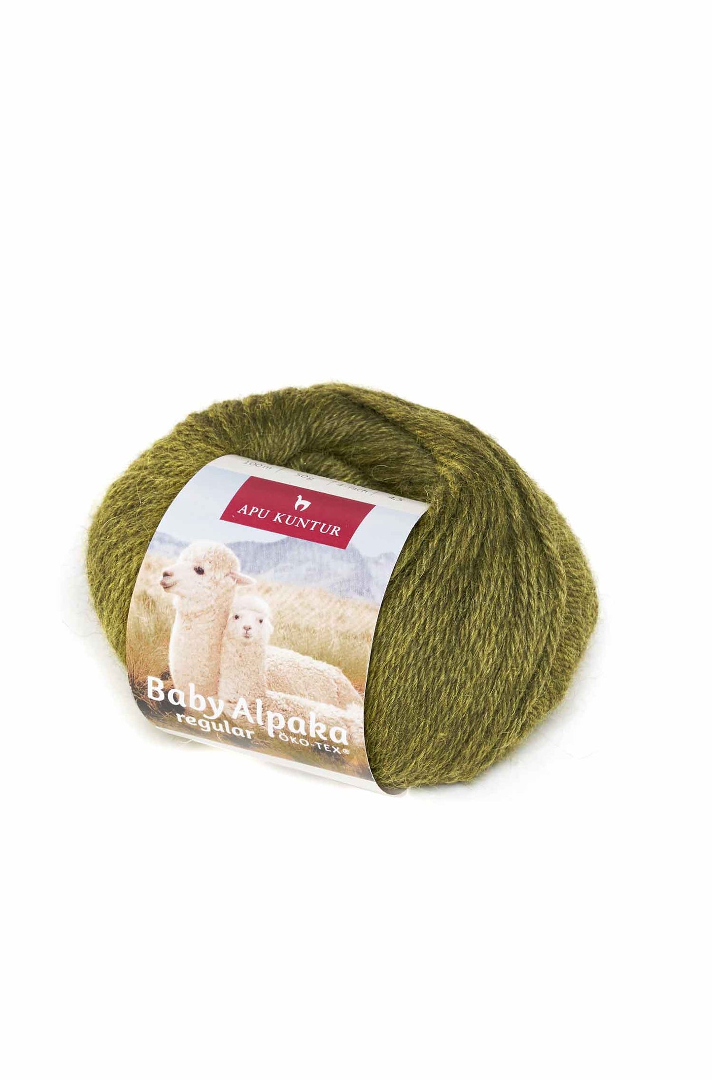 Alpaka Wolle PURE (Regular) 50g - 100% Alpaka avocado melange