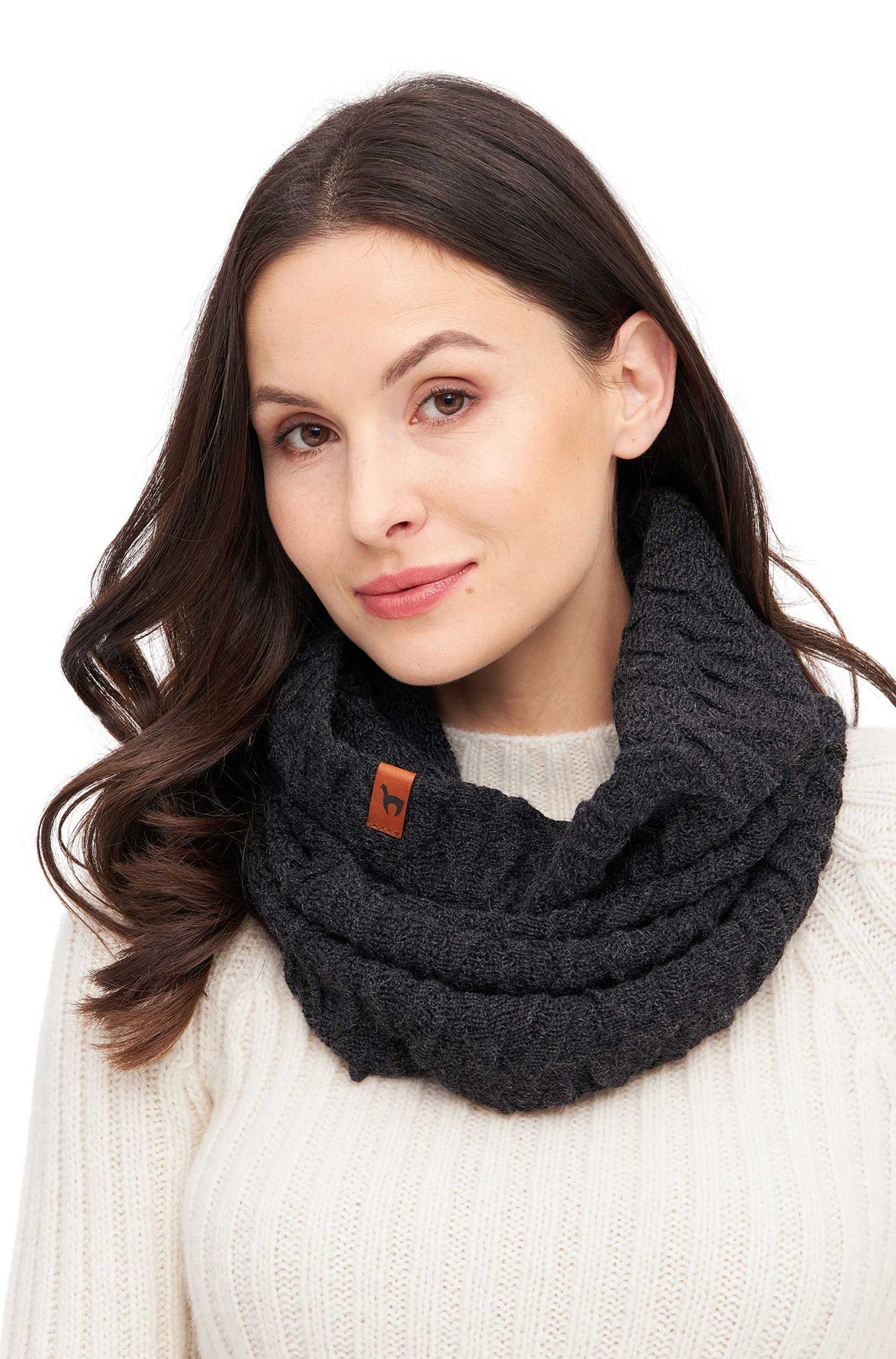 Ringschal BIESEN aus 100% Alpaka anthrazit