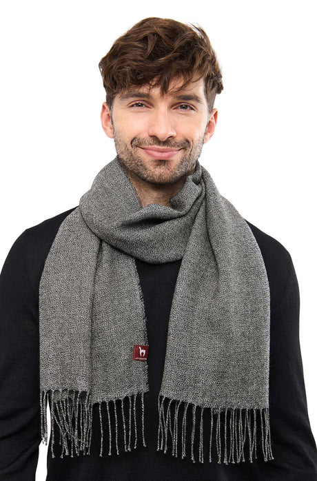 Schal MELIERT aus 100% Alpaka grau meliert one-size