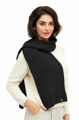 Schal PACA mit 87% Alpaka und Merino schwarz one-size