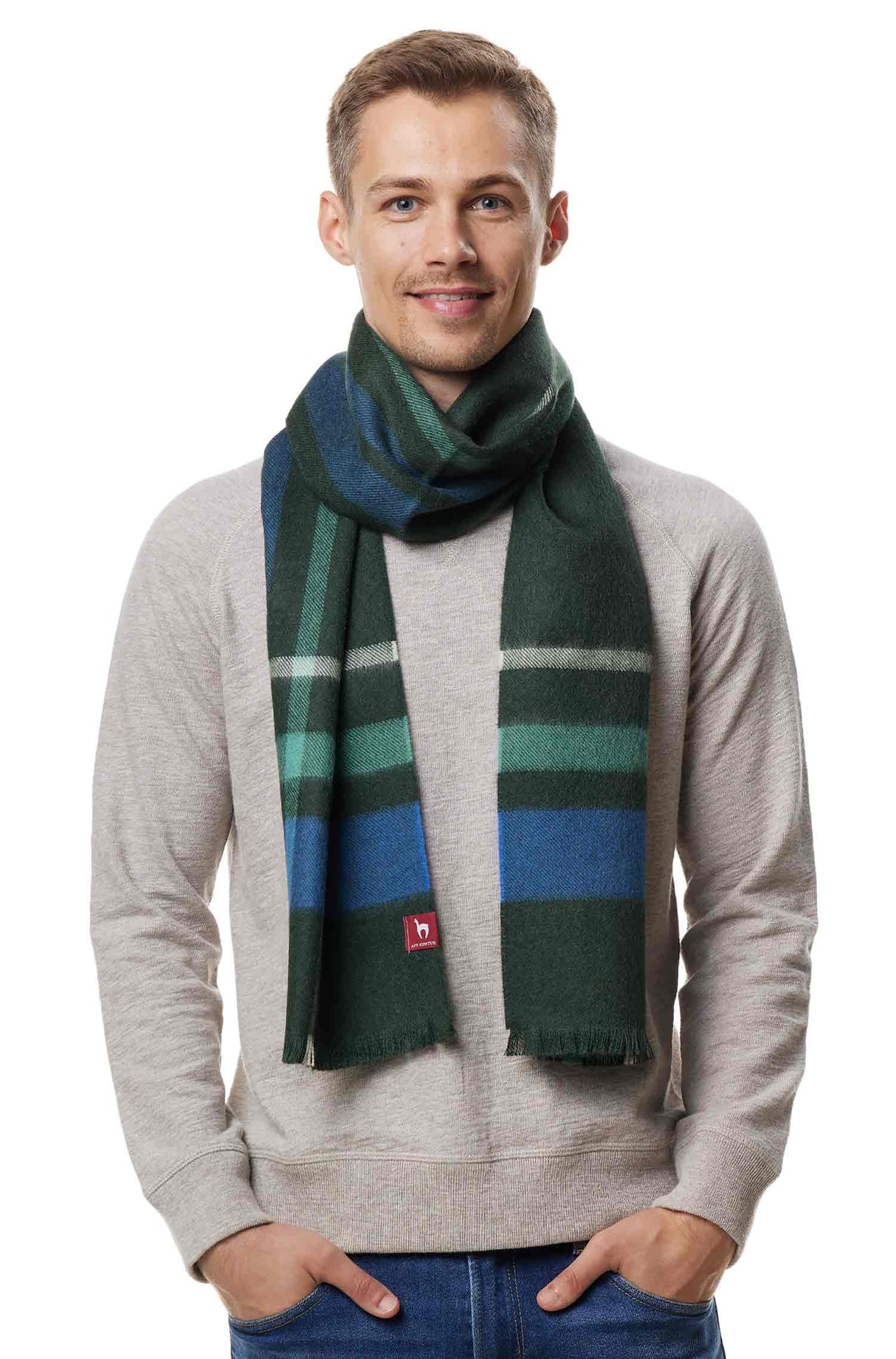 Schal PADRINO aus 100% Alpaka grün one-size