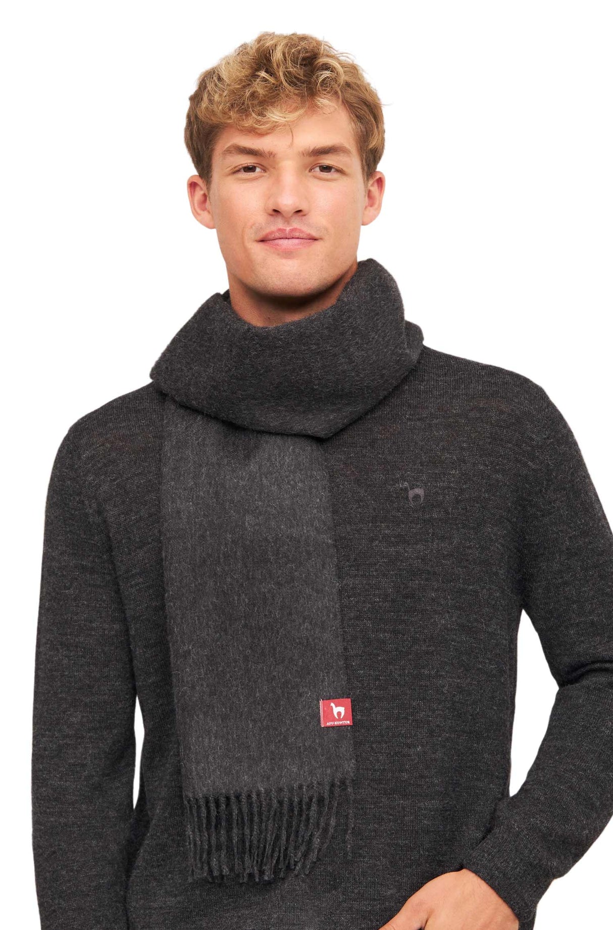 Alpaka Schal Uni aus 100% Alpaka