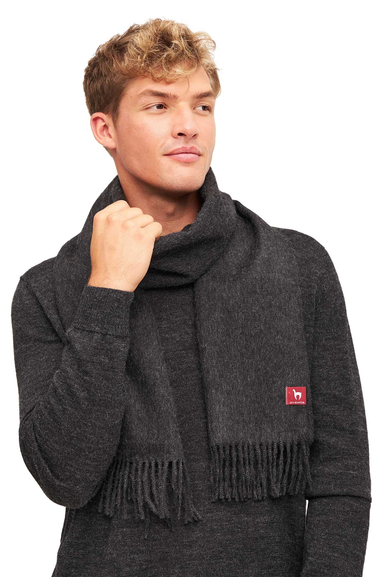 Alpaka Schal Uni aus 100% Alpaka