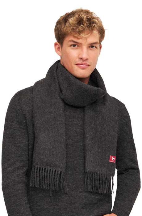 Alpaka Schal Uni aus 100% Alpaka anthrazit