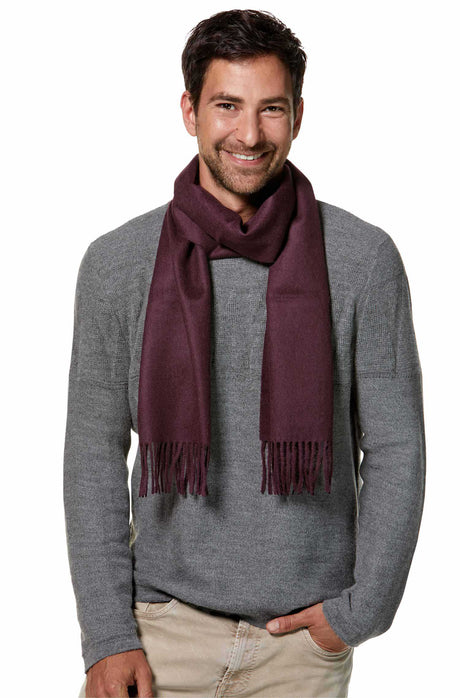 Alpaka Schal Uni aus 100% Alpaka aubergine