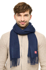 Alpaka Schal Uni aus 100% Alpaka blau