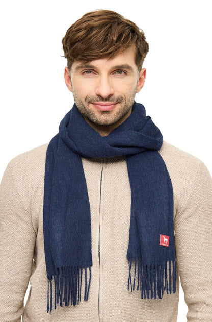 Alpaka Schal Uni - 100% Alpaka blau