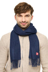 Alpaka Schal Uni aus 100% Alpaka blau