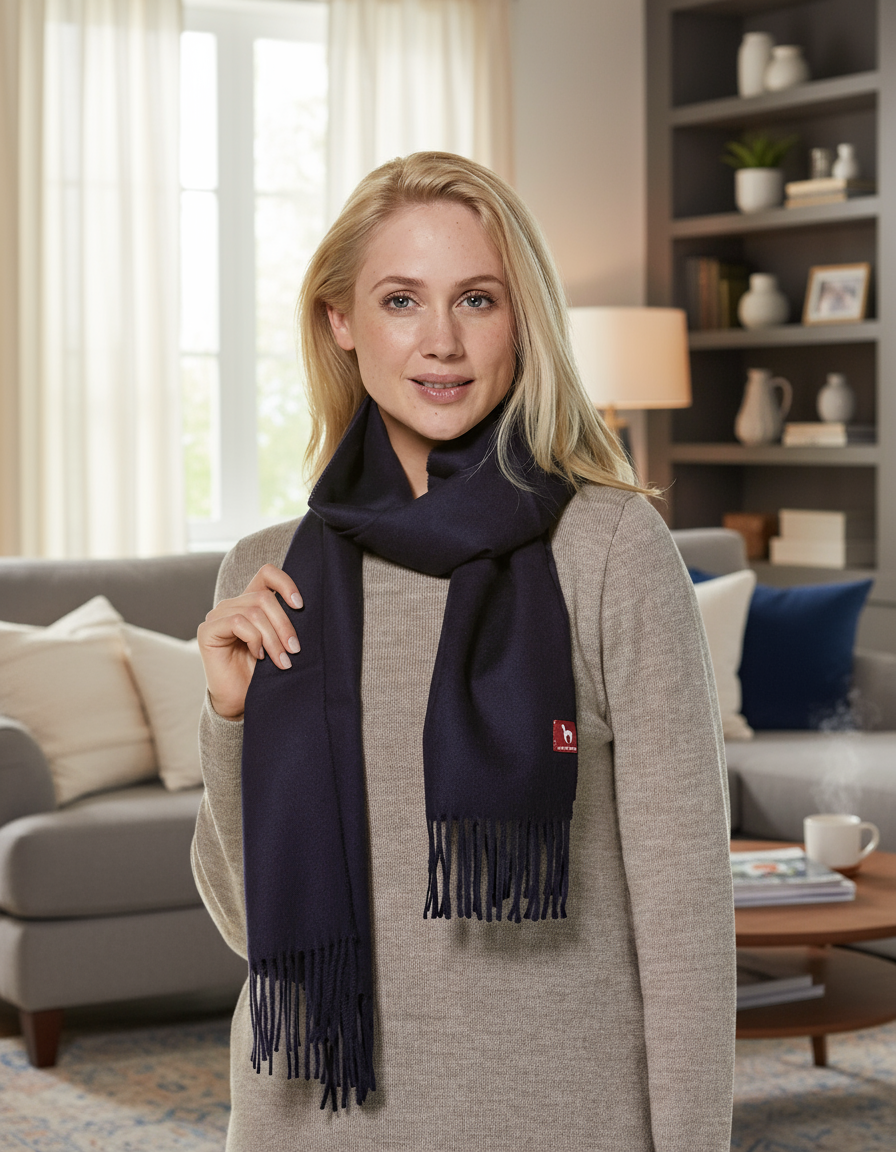 Alpaka Schal Uni aus 100% Alpaka - 17 Farben