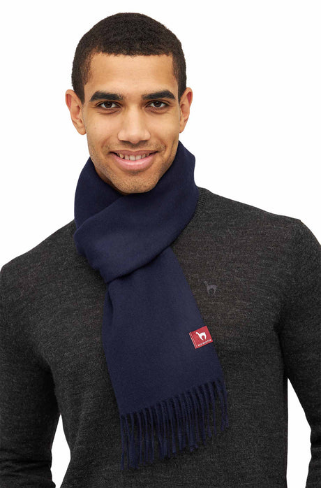 Alpaka Schal Uni aus 100% Alpaka dunkelblau