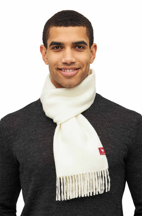 Alpaka Schal Uni aus 100% Alpaka ecru