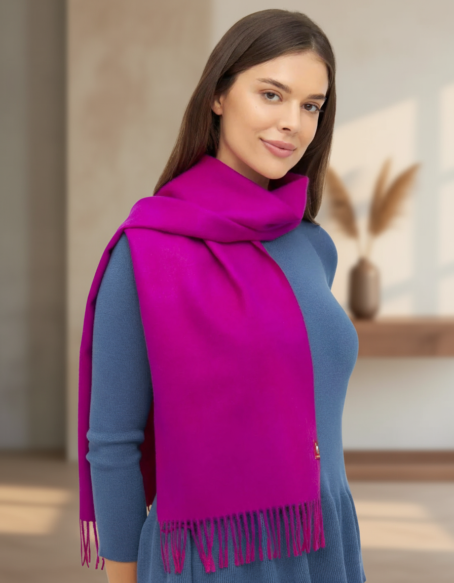 Alpaka Schal Uni aus 100% Alpaka - 17 Farben