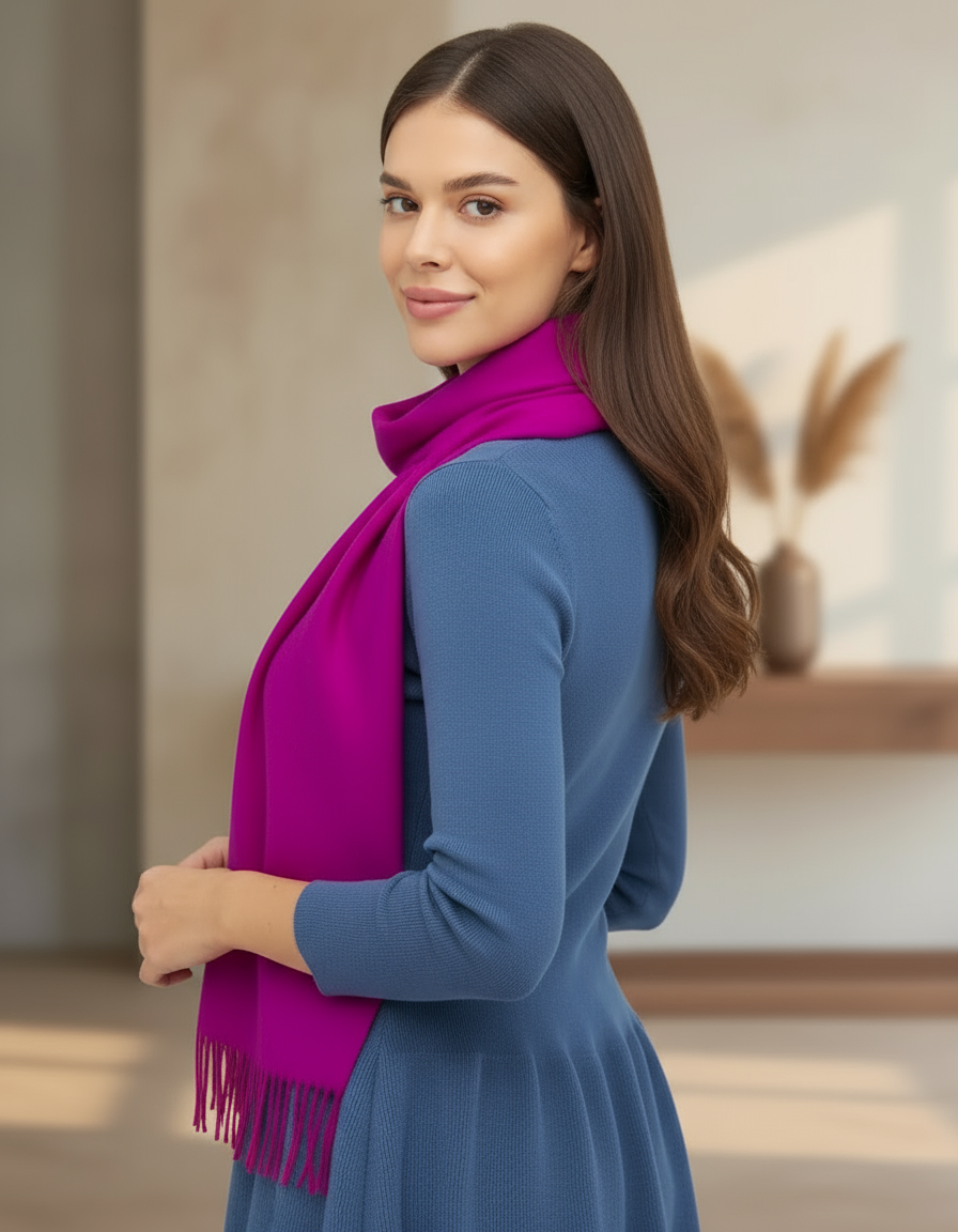 Alpaka Schal Uni aus 100% Alpaka - 17 Farben