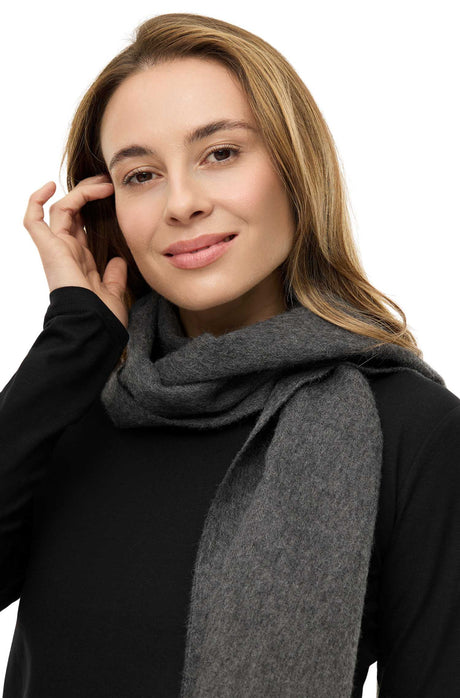 Alpaka Schal Uni aus 100% Alpaka grau
