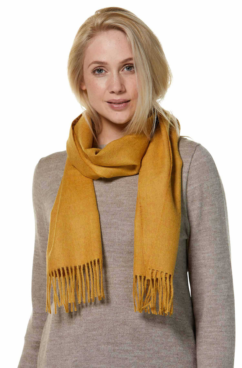 Alpaka Schal Uni - 100% Alpaka senf