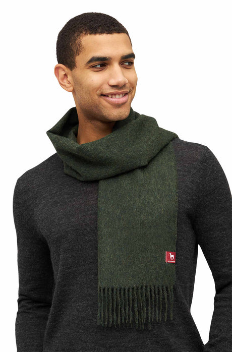 Alpaka Schal Uni aus 100% Alpaka tannengrün