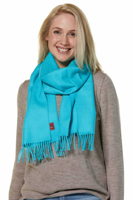Alpaka Schal Uni aus 100% Alpaka türkis