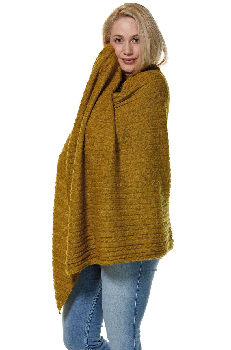 Alpaka Schal/Reisedecke SUAVE gelb one-size