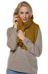 Schal/Reisedecke SUAVE aus 100% Alpaka gelb one-size