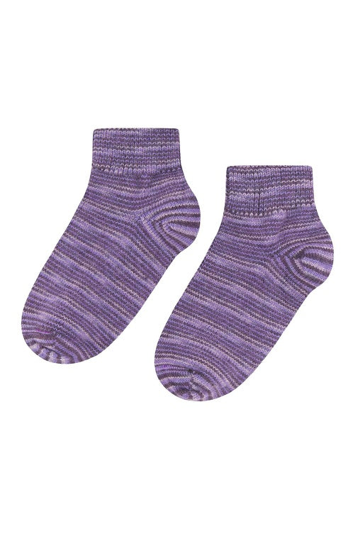 Socken FREIZEIT meliert - 52% Alpaka violett meliert Einzelpaar