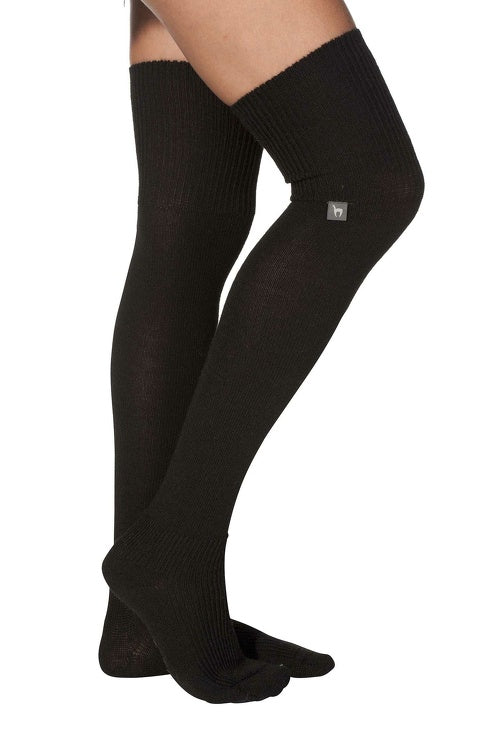 Alpaka Overknee-Strümpfe Socken - 52% Alpaka schwarz