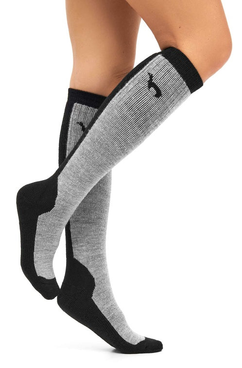 SKISOCKEN - 52% Alpaka schwarz grau