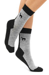 Alpaka TREKKING-Socken - 52% Alpaka schwarz grau