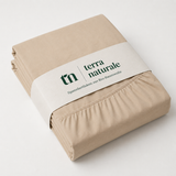 NEU! Perkal Spannbettlaken aus 100% Bio-Baumwolle - Terra Naturale Beige