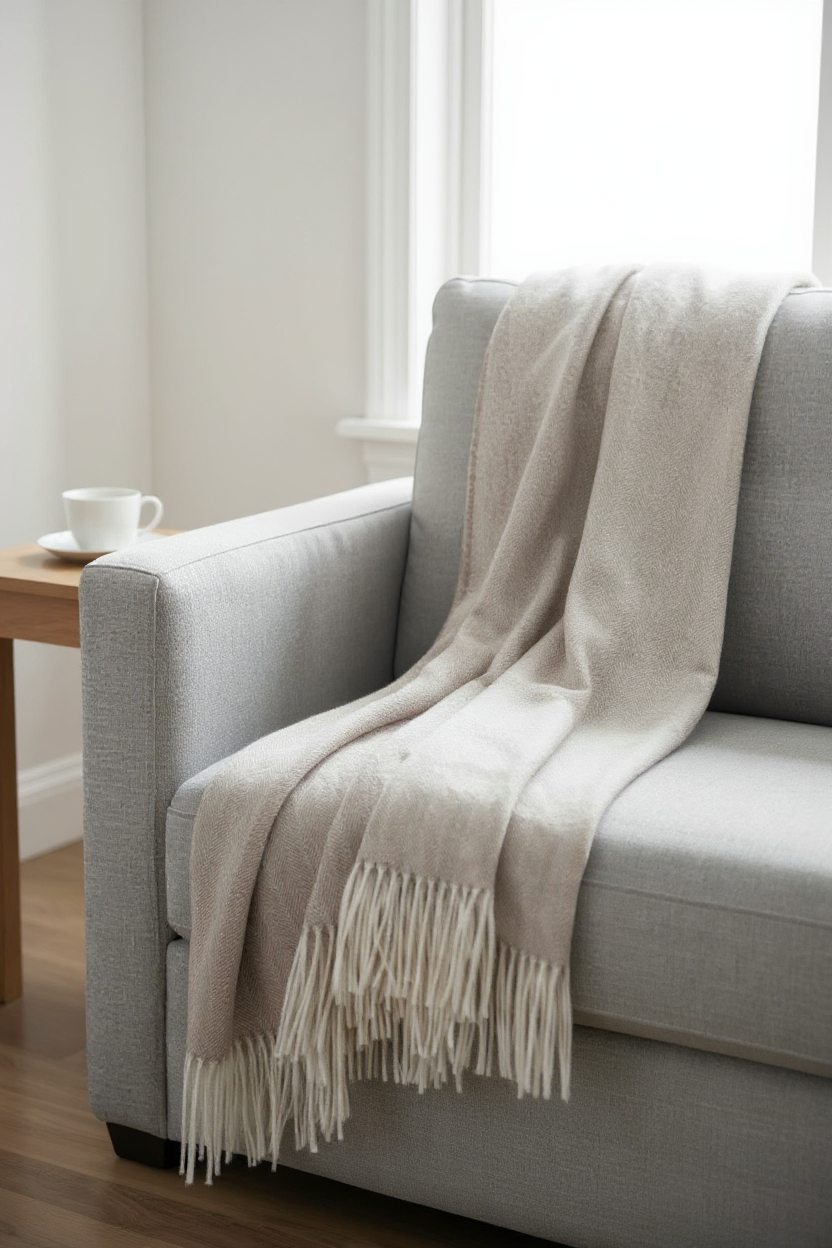 Tagesdecke FISCHGRAT aus 100% Alpaka