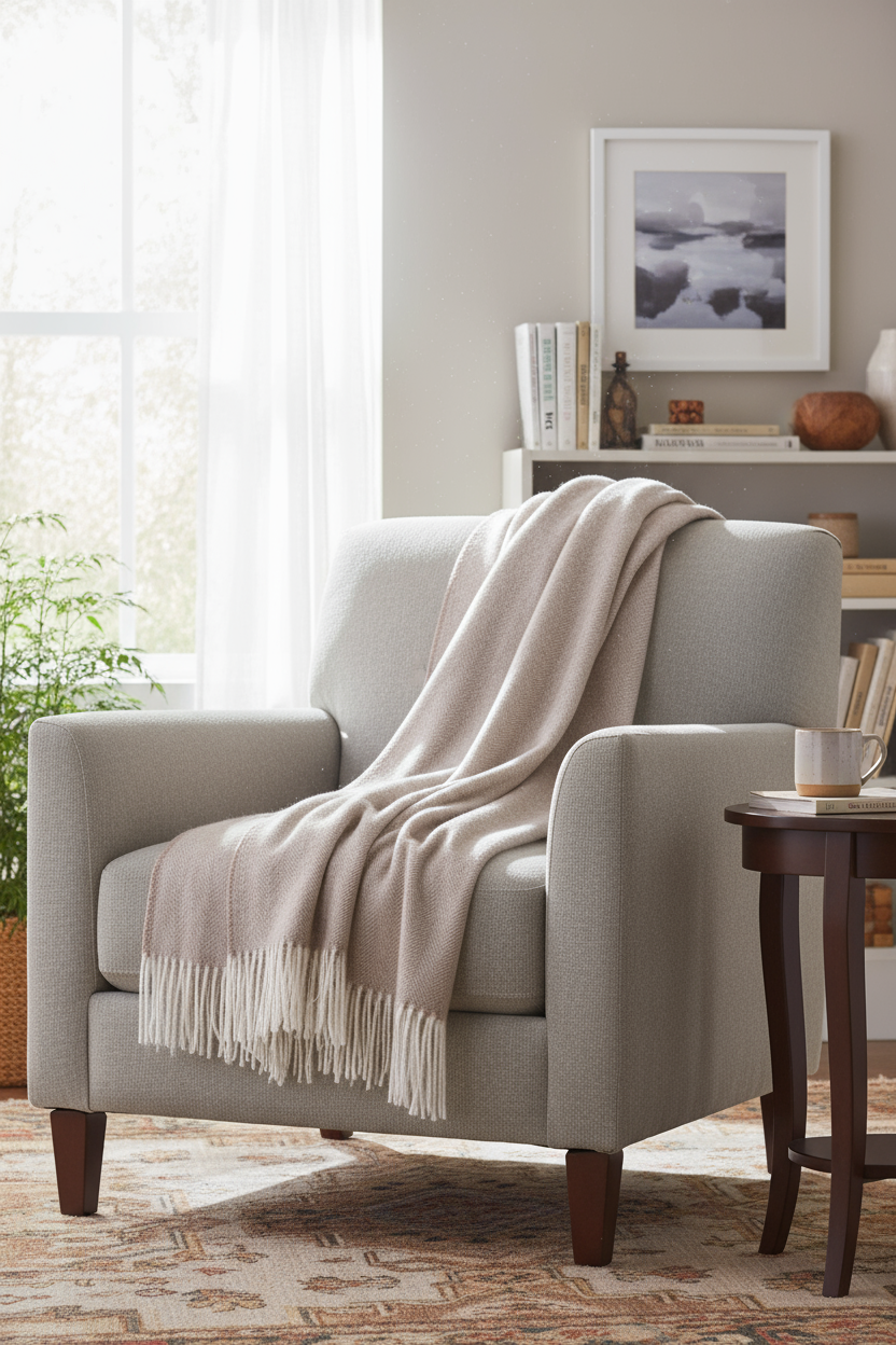 Tagesdecke FISCHGRAT aus 100% Alpaka