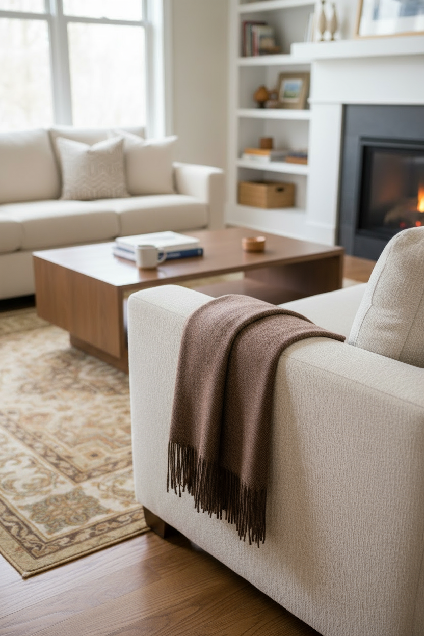 Tagesdecke FISCHGRAT aus 100% Alpaka