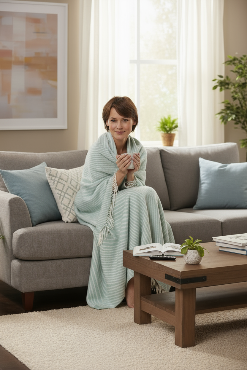 Kuscheldecke ENCASA aus 100% Alpaka