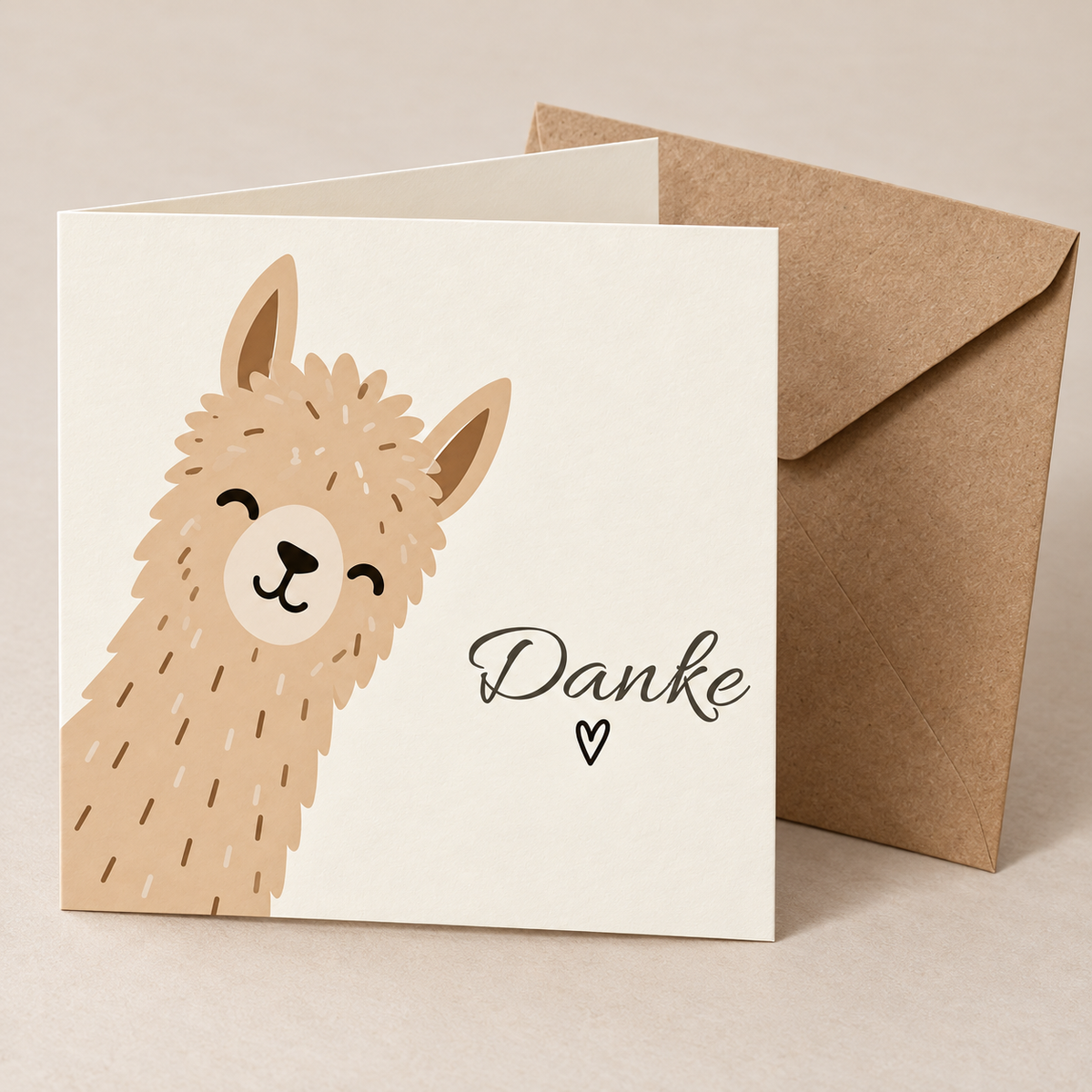 Alpaka-Dankeskarte „Danke“