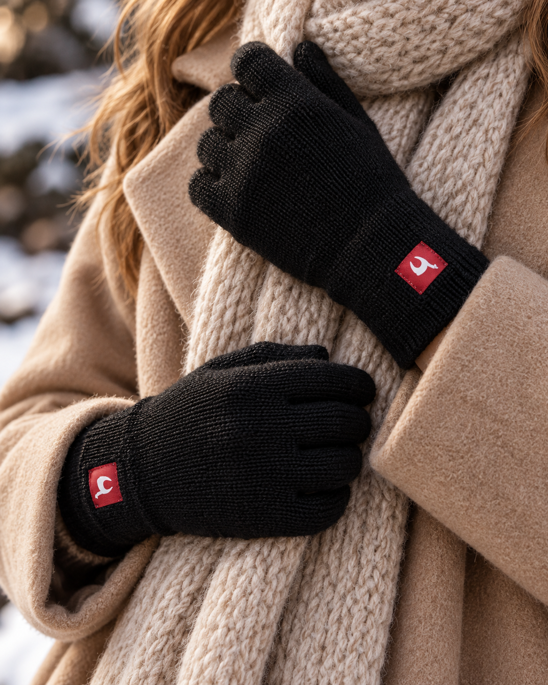Alpaka Gefütterte Fingerhandschuhe UNI - 100% Alpaka