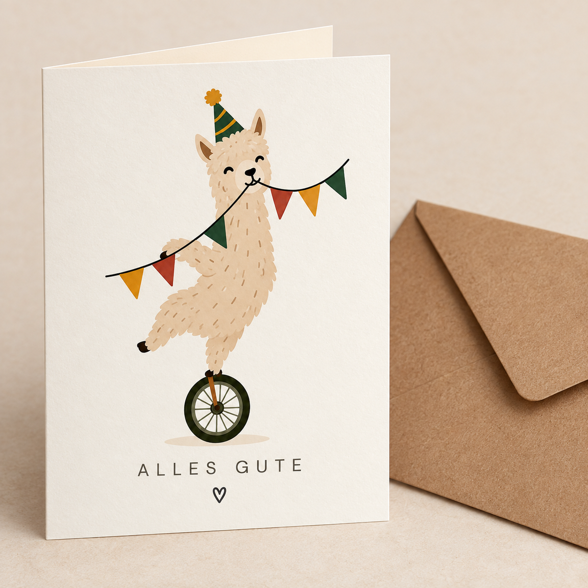 Alpaka-Geburtstagskarte „Alles Gute“