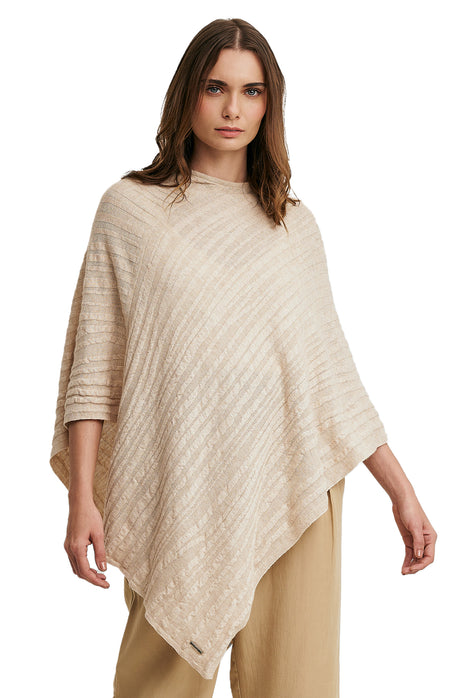 ECO-Alpaka Poncho WASABI mit Bio-Baumwolle arizona one-size