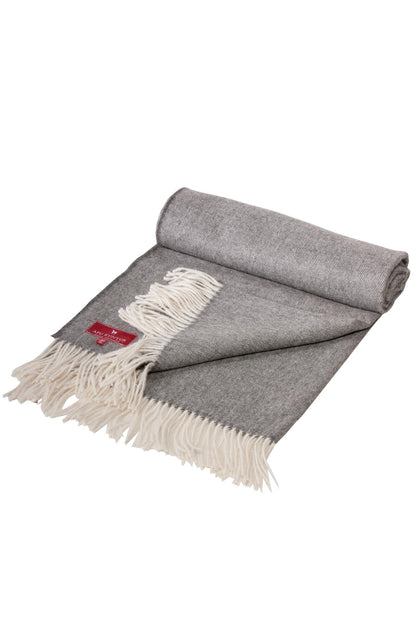 Alpaka Tagesdecke FISCHGRAT grau 180x135 cm