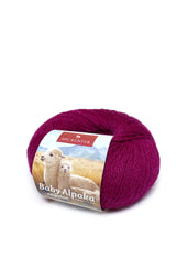 Alpaka Wolle REGULAR | 50g | 100% Baby Alpaka | 36 Farben 16 fuchsie one-size