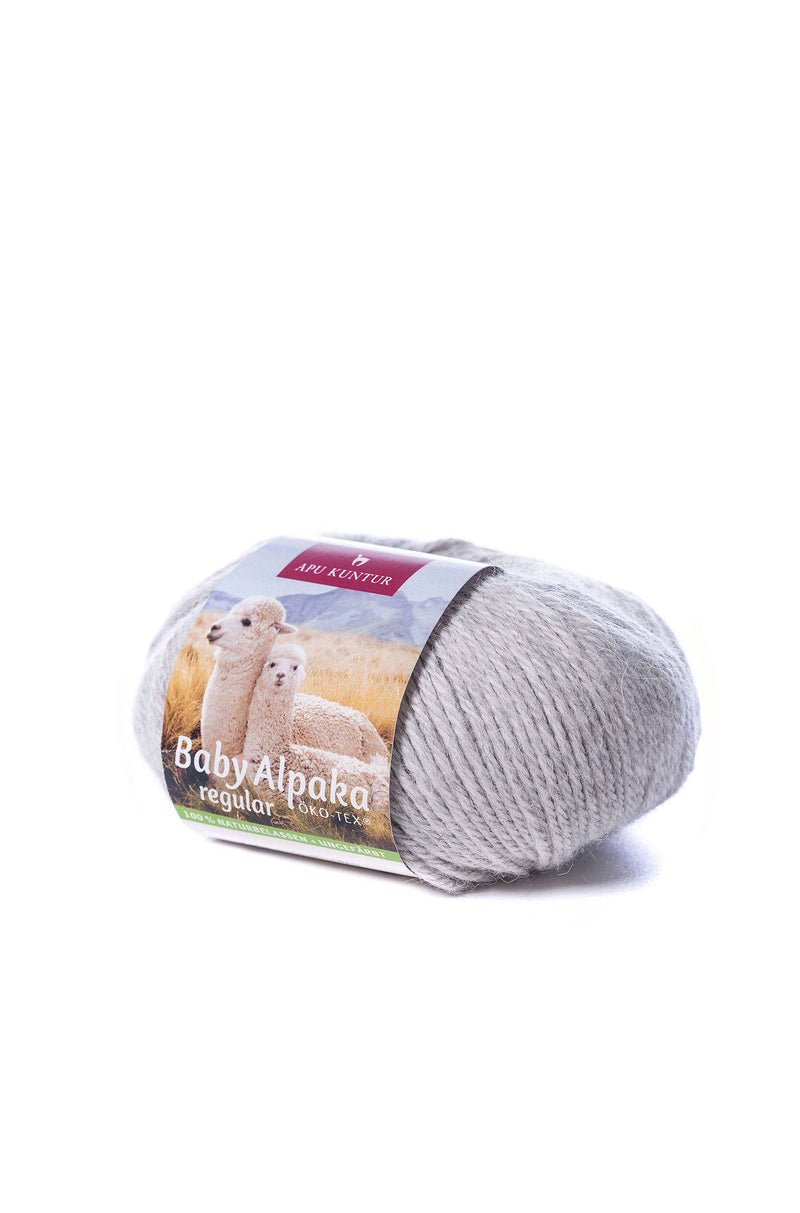 Alpaka Wolle PURE (Regular) 50g - 100% Alpaka Hellgrau