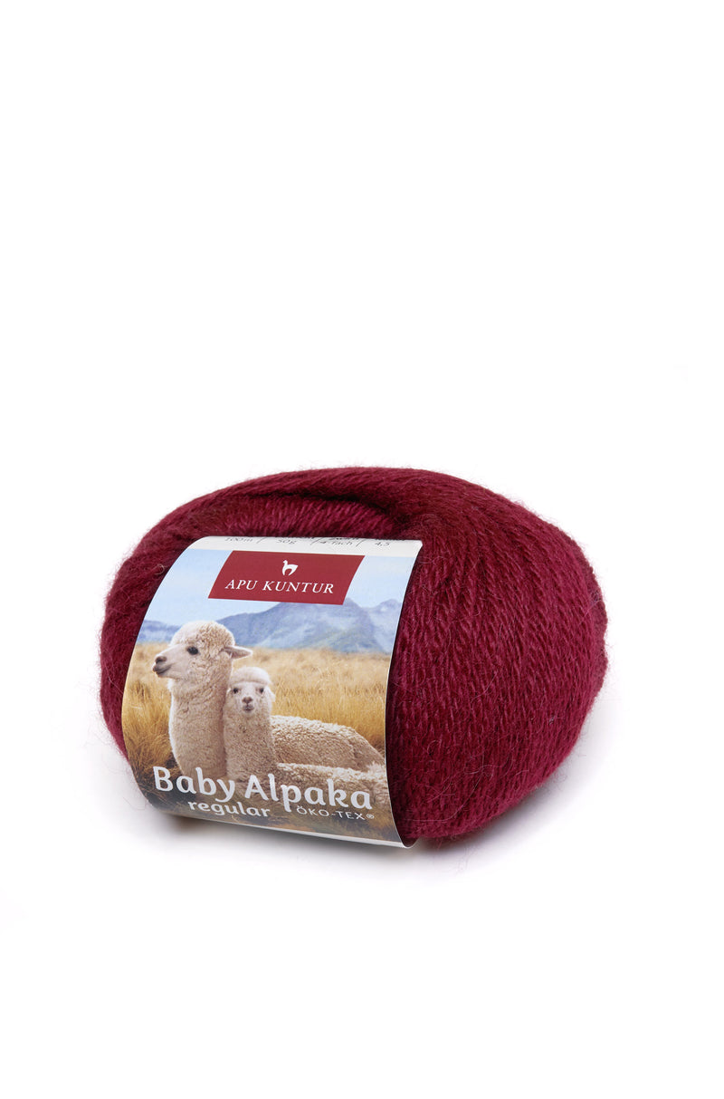 Alpaka Wolle PURE (Regular) 50g - 100% Alpaka weinrot