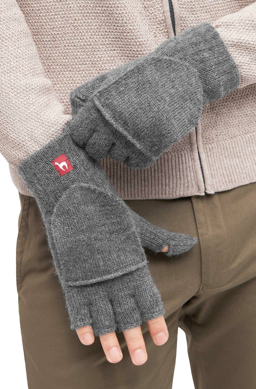 Alpaka Fingerlose Handschuhe KÄNGURU UNI - 100% Alpaka