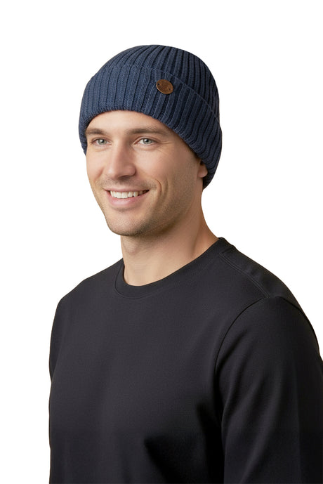 Premium Mütze CHANNEL aus 100% Alpaka (limitierte Auflage) blau one-size von Alpaka Store Deutschland