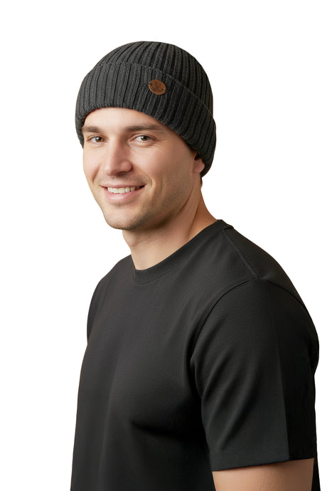 Alpaka Premium Mütze CHANNEL - 100% Alpaka anthrazit one-size von Alpaka Store Deutschland