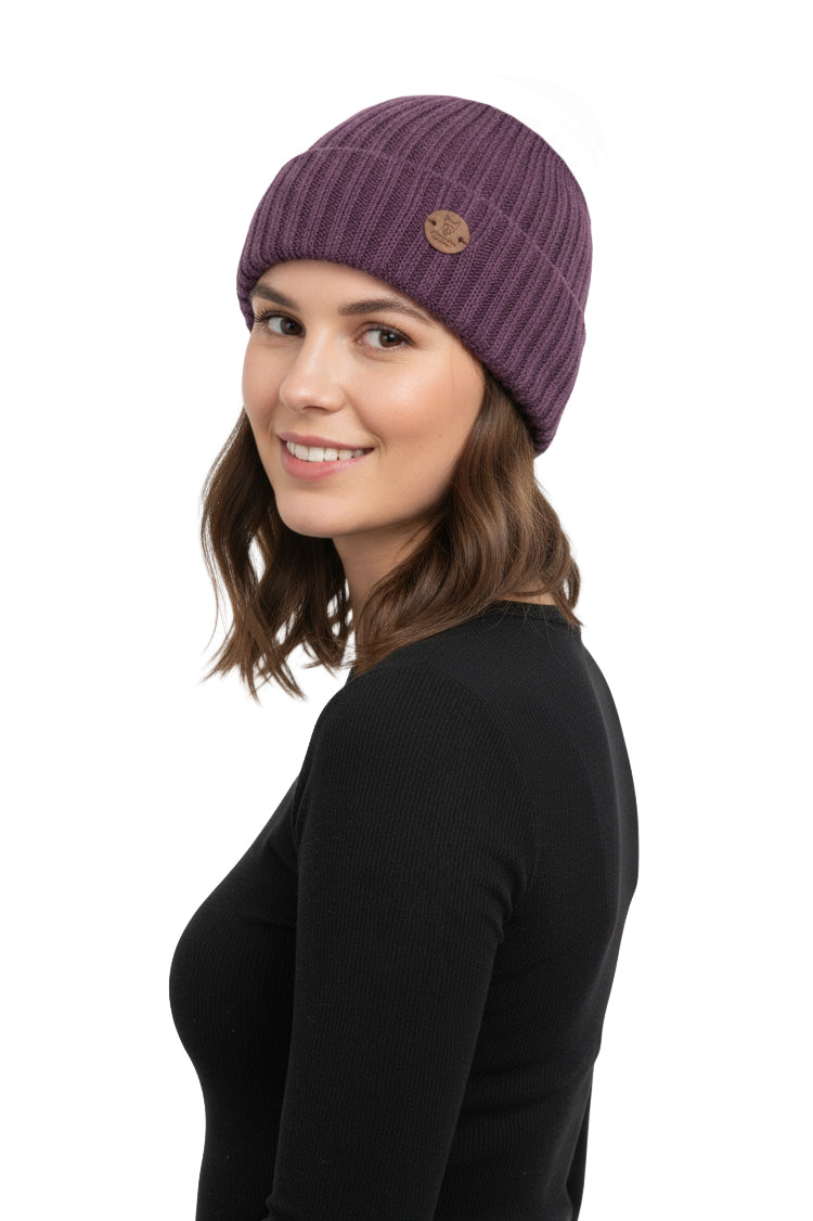 Alpaka Premium Mütze CHANNEL - 100% Alpaka lila one-size von Alpaka Store Deutschland