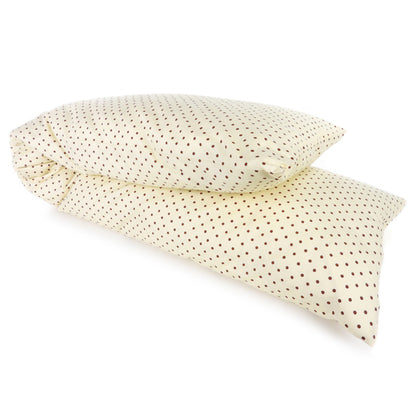 Alpaka Seitenschläfer- & Stillkissen mit Bezug (35x140 cm) Creme gepunktet