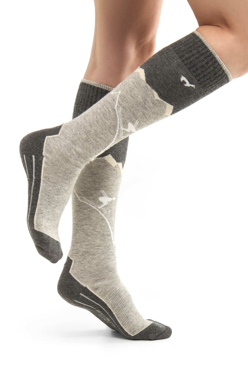 Alpaka SKI- & SPORTSOCKEN - 60% Alpaka grau silber