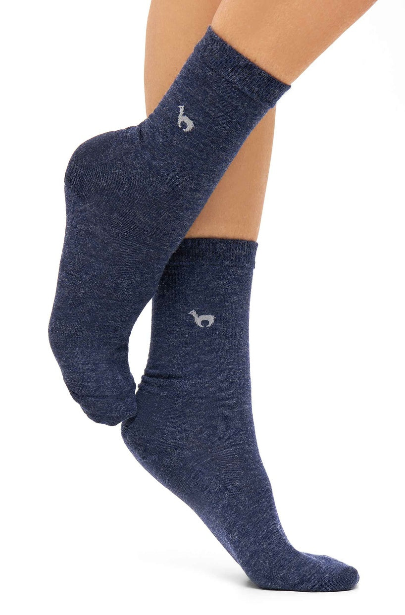 Alpaka Socken BUSINESS PREMIUM - 70% Alpaka saturnblau