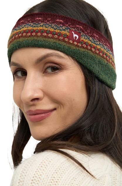 Alpaka Stirnband LUNA - 100% Alpaka rot one-size