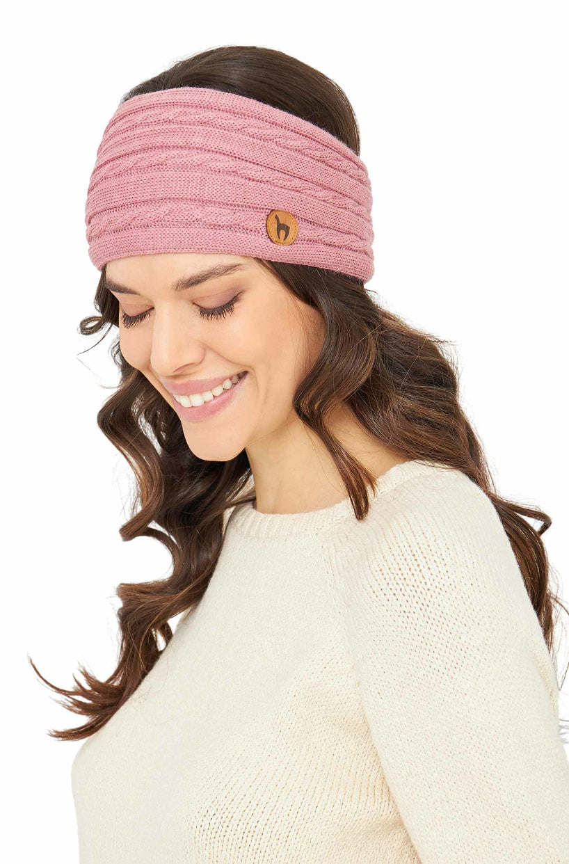 Alpaka Stirnband SUAVE - 100% Alpaka rosa one-size